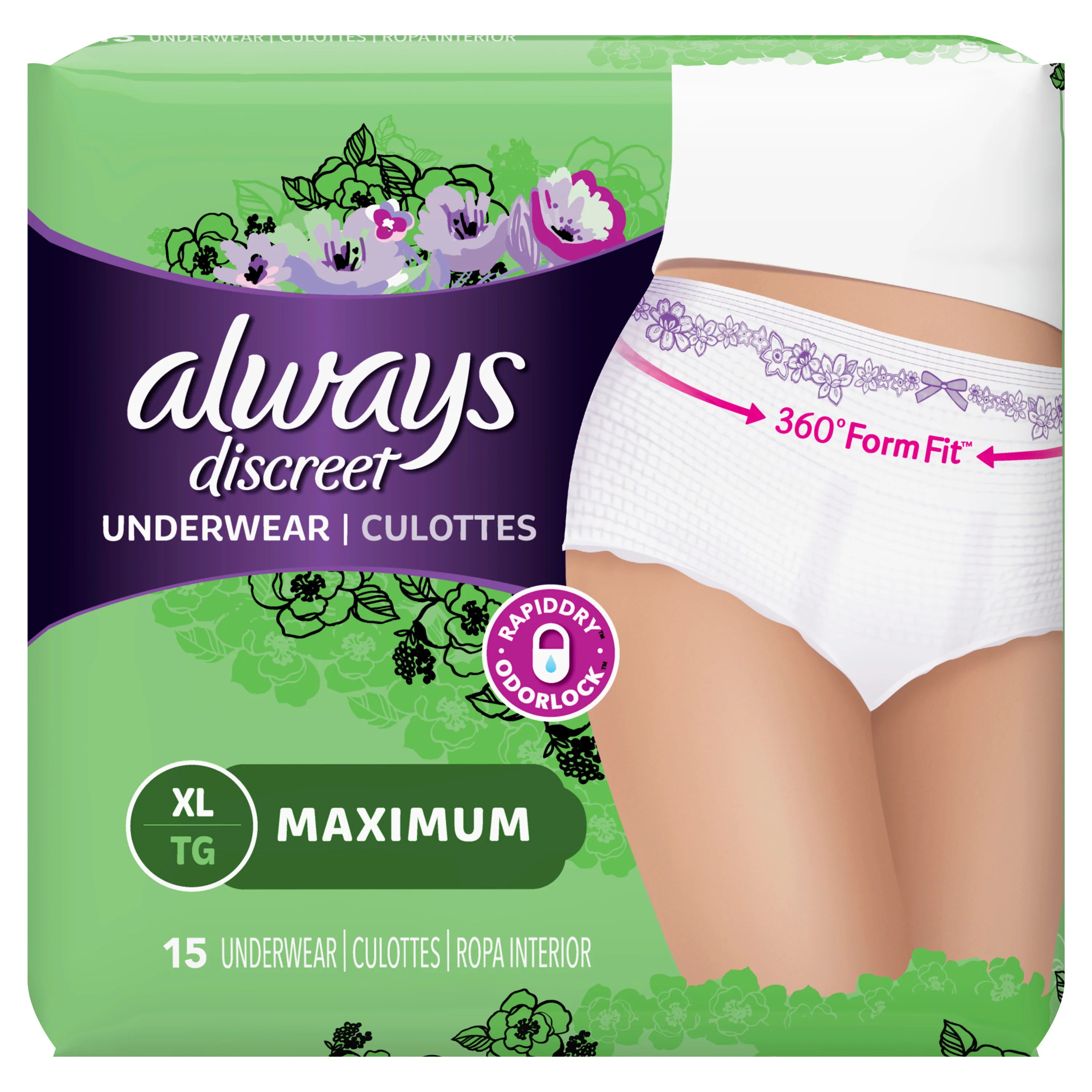 Always Discreet Incontinence & Postpartum Underwear, Maximum Absorbency - Image 7