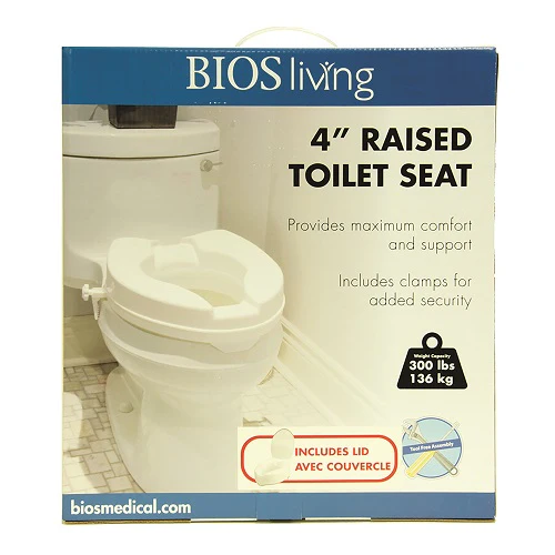 BIOS Raised Toilet Seat with Lid 4" - Image 2