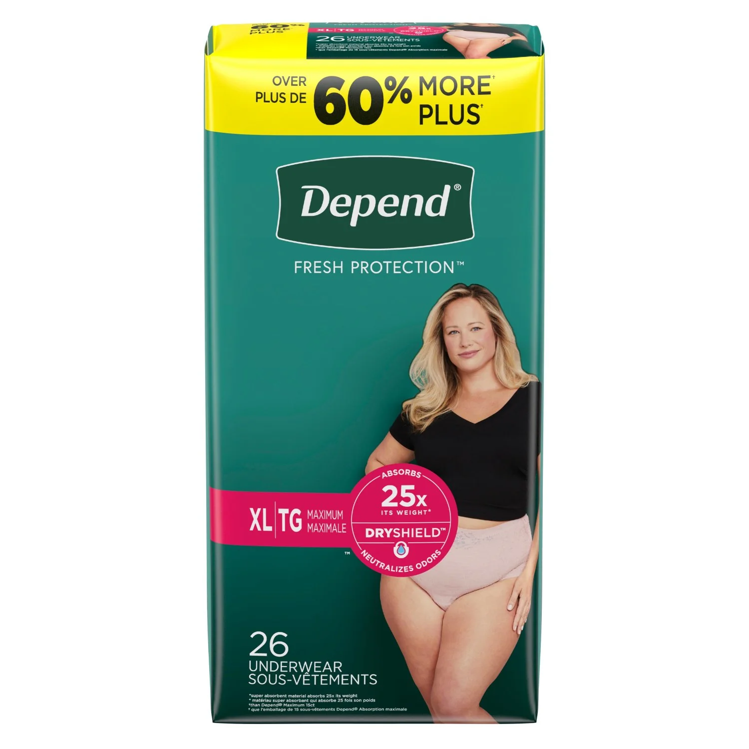 Depend Fresh Protection Adult Incontinence Underwear, Disposable, Maximum Absorbency - Image 2