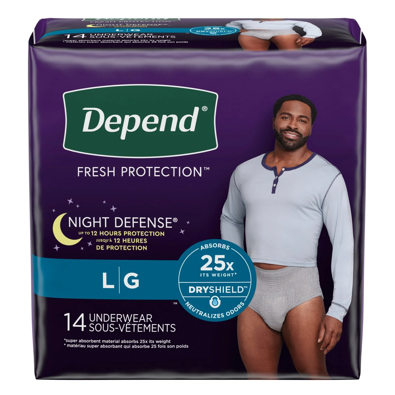 Depend Night Defense Incontinence Underwear for Men, Overnight - Image 2
