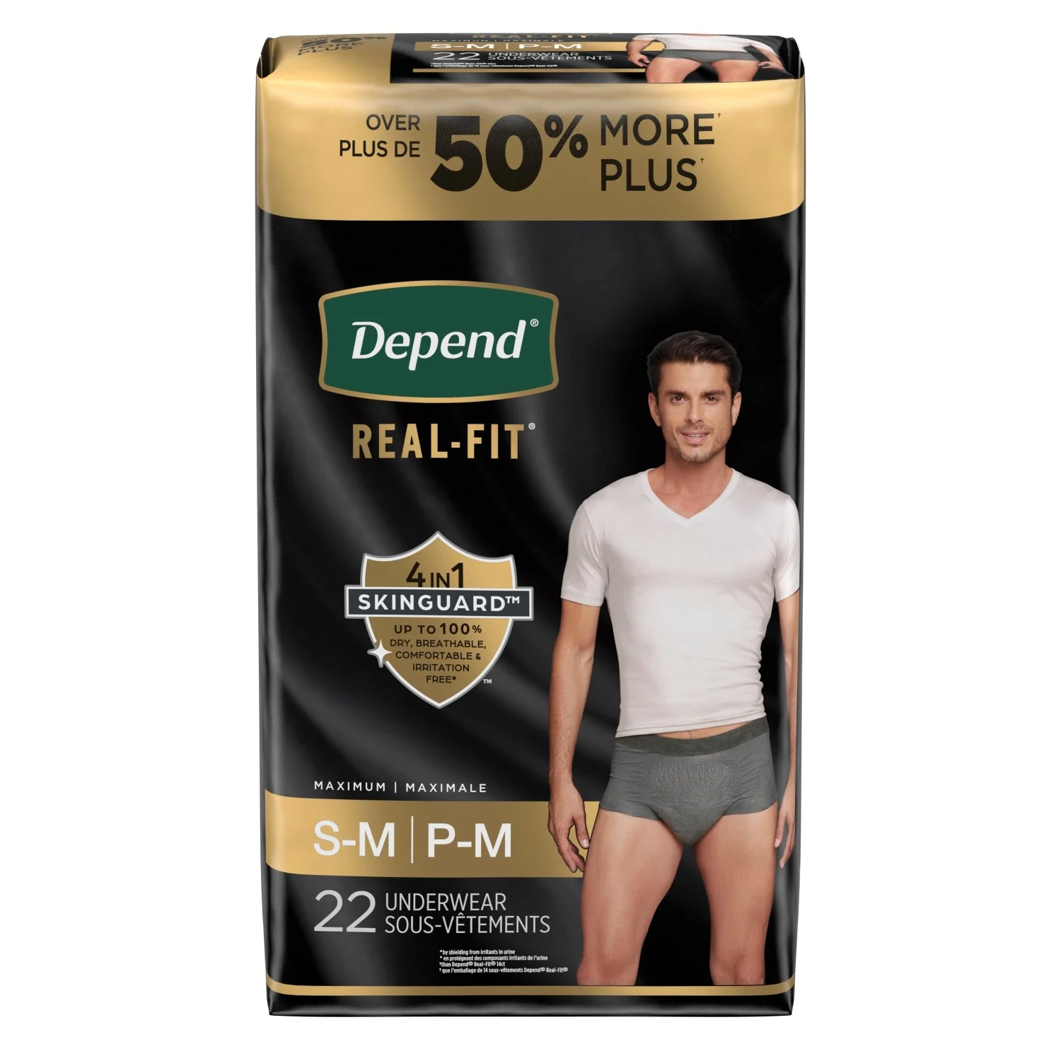 Depend Real Fit Incontinence Underwear for Men, Maximum Absorbency, Grey - Image 2