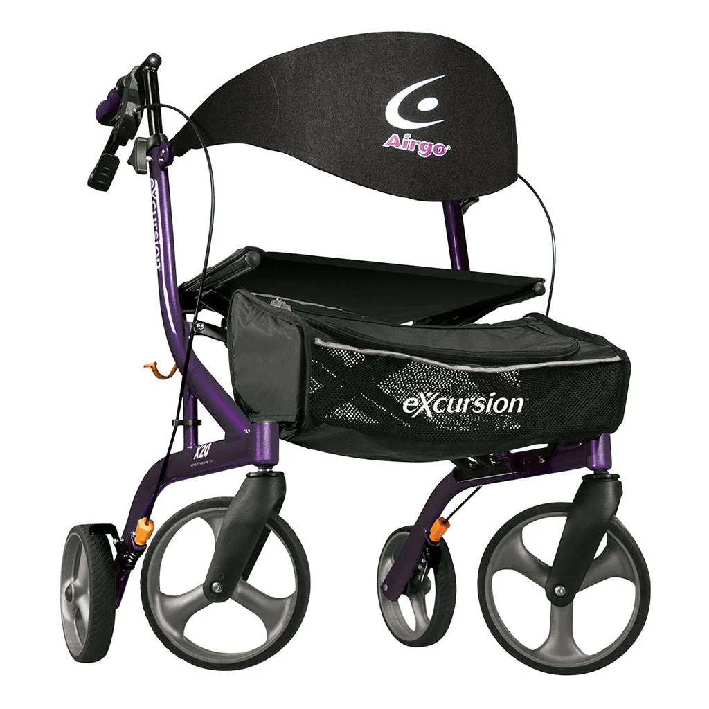 Drive Medical  Airgo eXcursion X20 Lightweight Side-fold Rollator - Eggplant