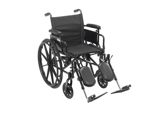 Drive Medical Cruiser X4 Lightweight Dual Axle Wheelchair with Adjustable Detachable Arms, Desk Arms, Elevating Leg Rests, 16" S