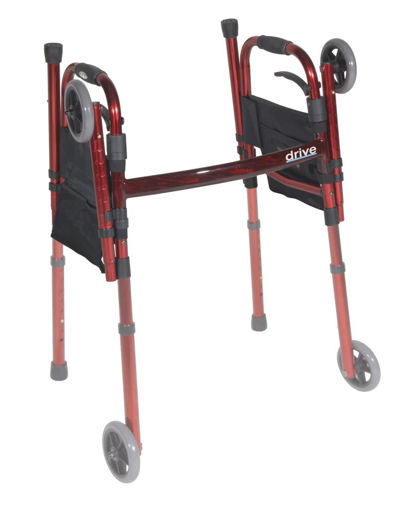 Drive Medical Portable Folding Travel Walker with 5" Wheels and Fold up Legs - Image 5