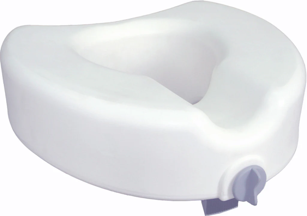 Drive Medical Premium Plastic Raised Toilet Seat with Lock, Elongated