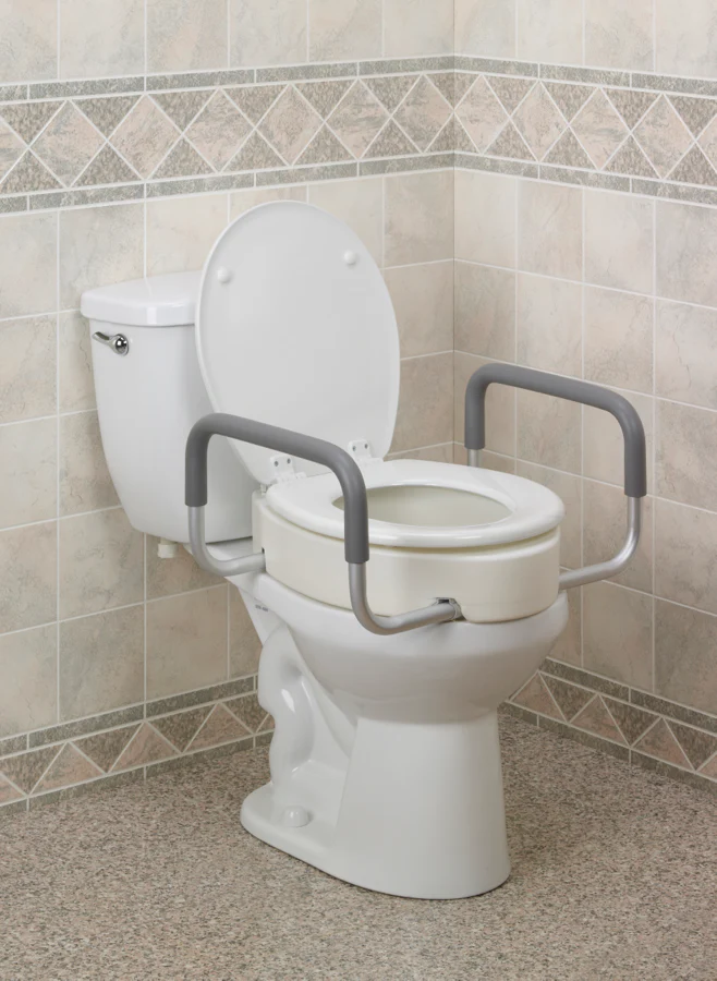 Drive Medical Premium Raised Toilet Seat With Removable Arms - Image 2