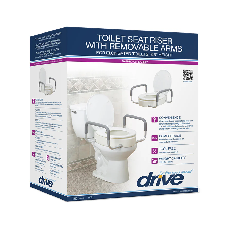 Drive Medical Premium Raised Toilet Seat With Removable Arms - Image 8
