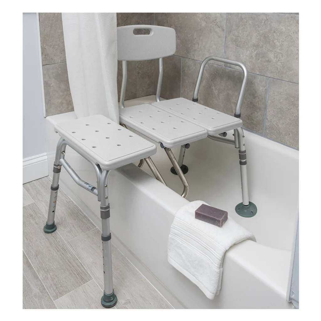 Drive Medical Splash Defense Transfer Bench with Curtain Guard Protection - Image 2