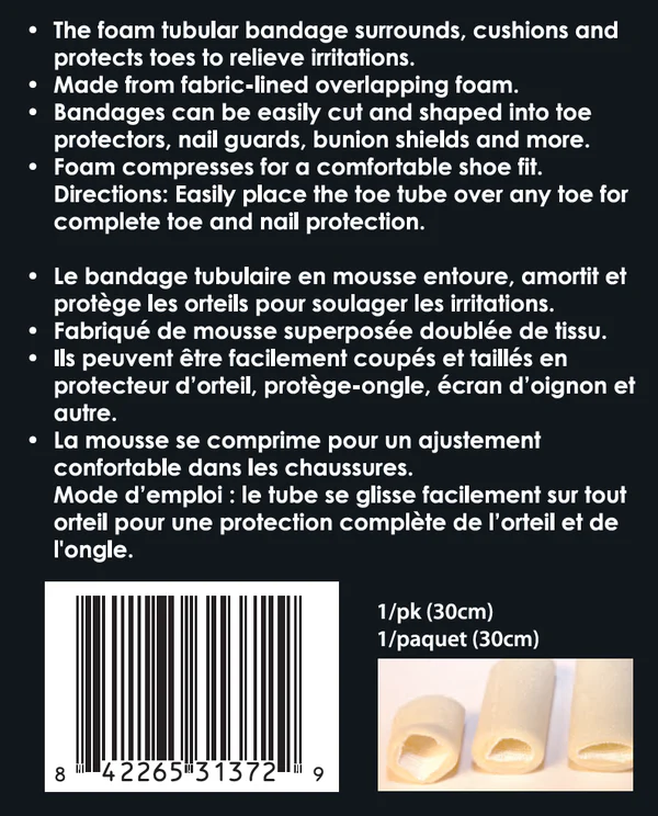 goSeamless Tubular Foam Toe Bandage GS3137 - Image 3