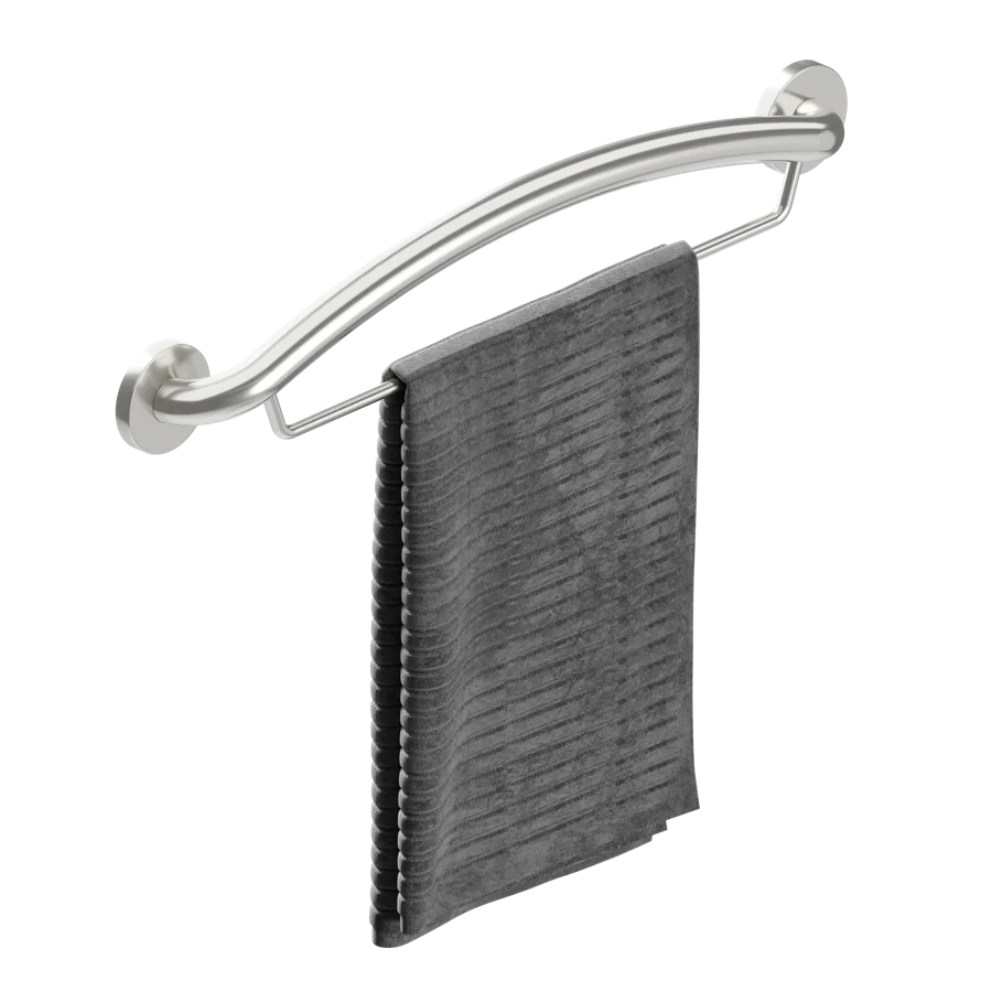 HealthCraft Products Plus Series Grab Bar - 24" Towel Bar - Brushed Stainless Steel - Image 2