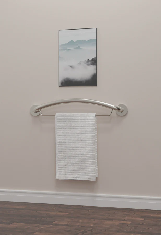 HealthCraft Products Plus Series Grab Bar - 24" Towel Bar - Brushed Stainless Steel - Image 4