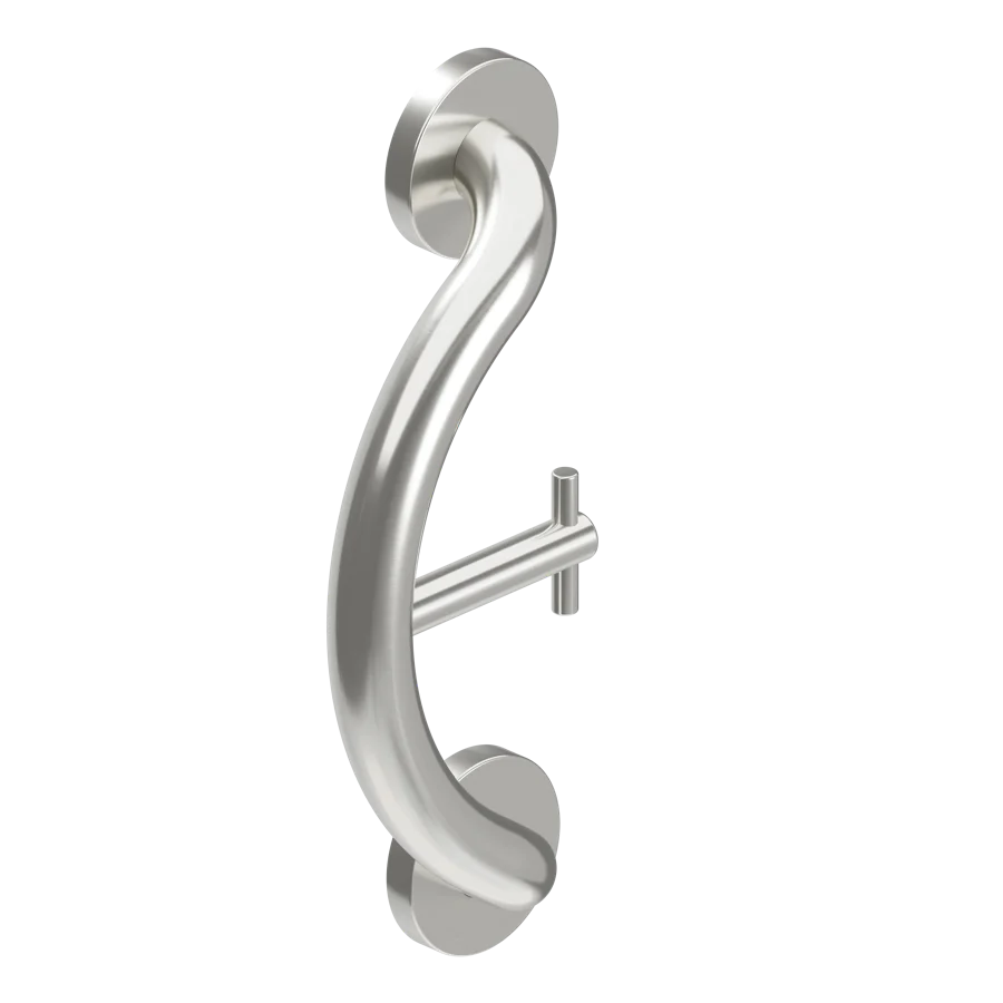HealthCraft Products Plus Series Grab Bar - Towel and Robe Hook - Brushed Stainless Steel