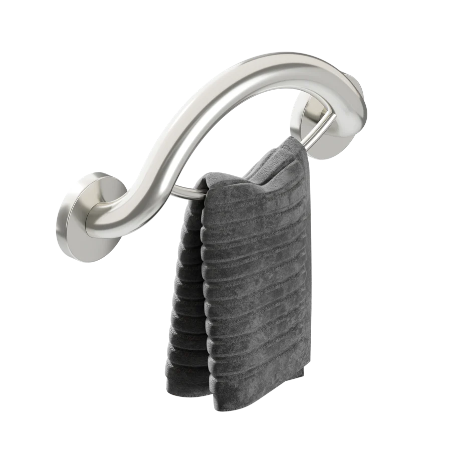 HealthCraft Products Plus Series Grab Bar - Towel Ring - Brushed Stainless Steel - Image 2