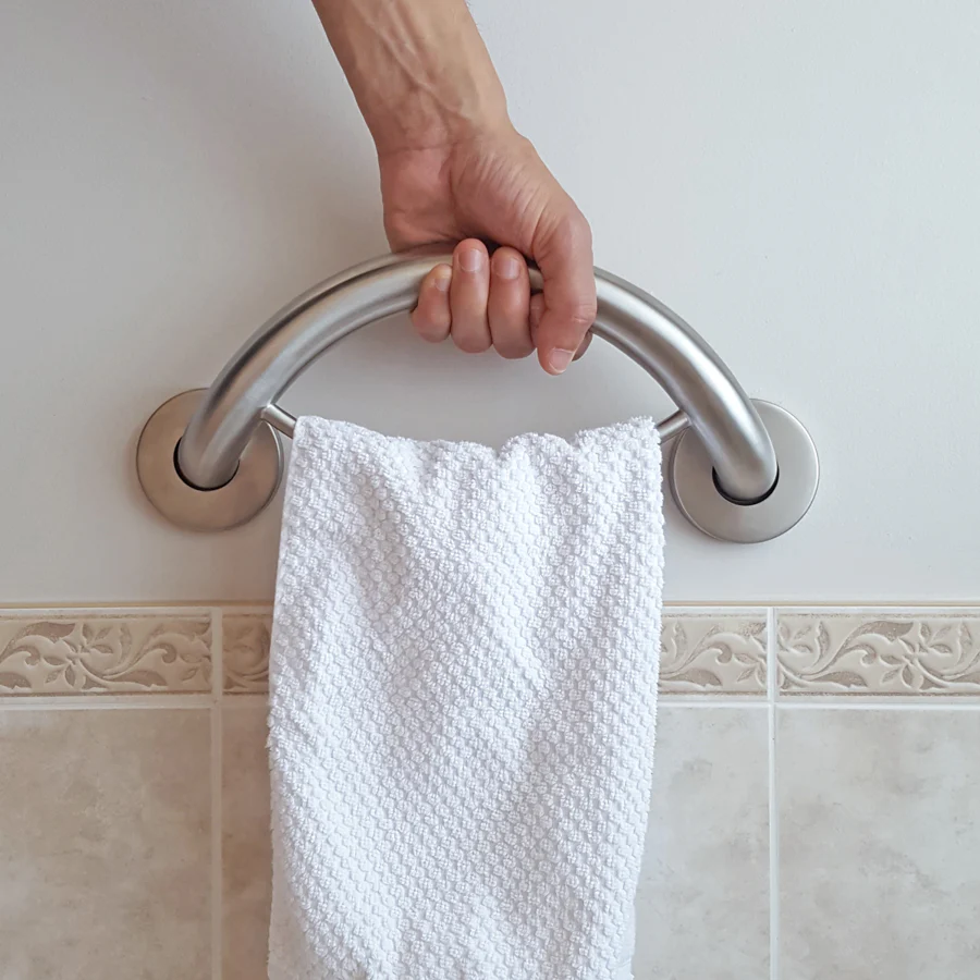 HealthCraft Products Plus Series Grab Bar - Towel Ring - Brushed Stainless Steel - Image 3