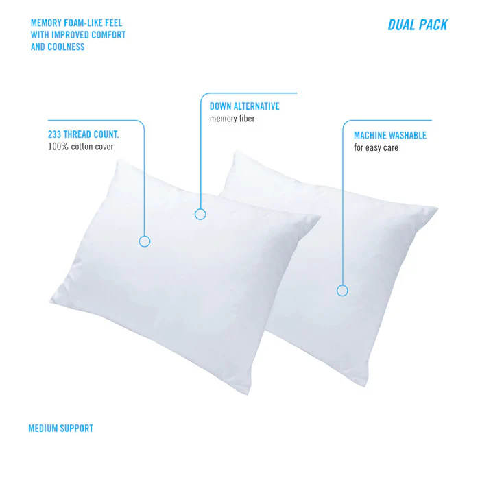 ObusForme Memory Fiber Filled Pillow – 2 Pack - Image 3