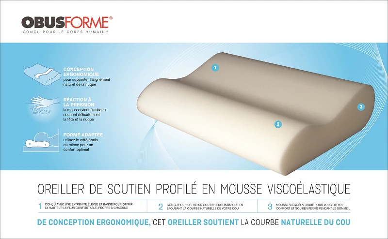 ObusForme Memory Foam Contoured Pillow - Image 3