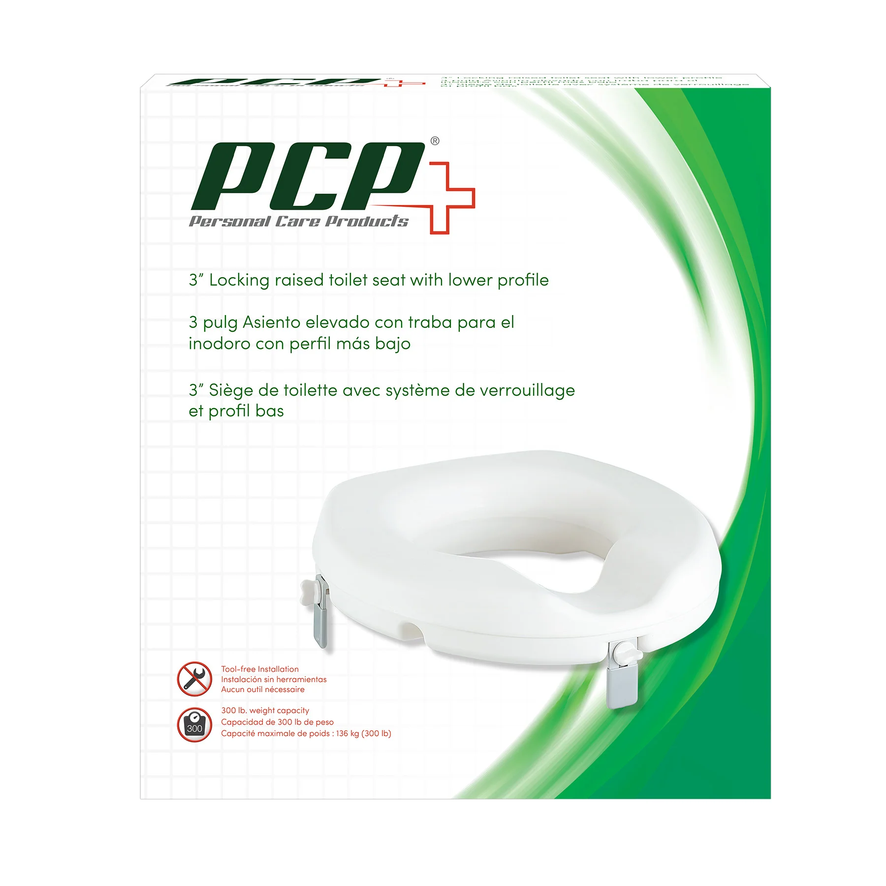 PCP 3" Raised Toilet Seat - Image 2
