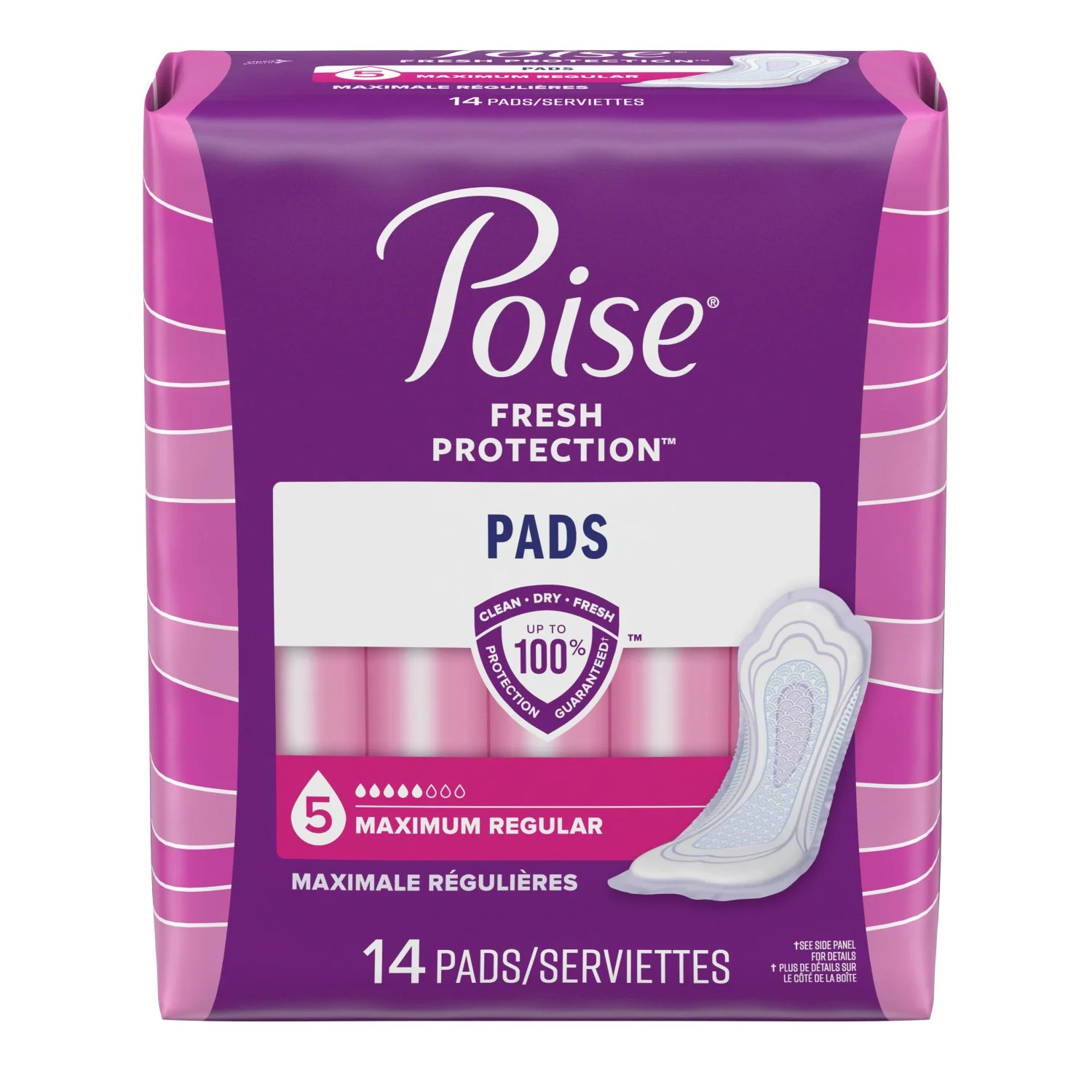 Poise Incontinence Pads, Maximum Absorbency, Regular, 14 Count - Image 2