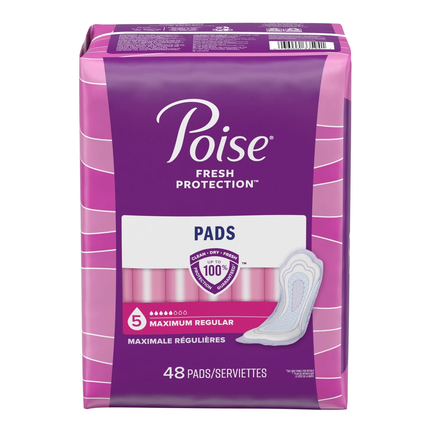Poise Incontinence Pads, Maximum Absorbency, Regular, 48 Count - Image 2