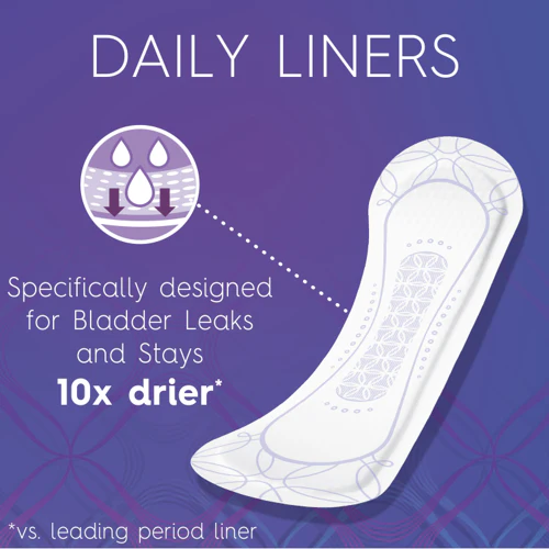 Poise Microliners, Incontinence Panty Liners, Lightest Absorbency, Long, 50 count - Image 3