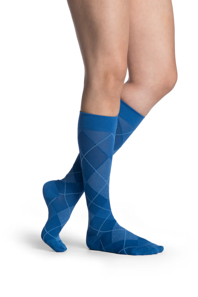 SIGVARIS Microfiber Shades for Women Series 143, Blue Argyle - Image 2