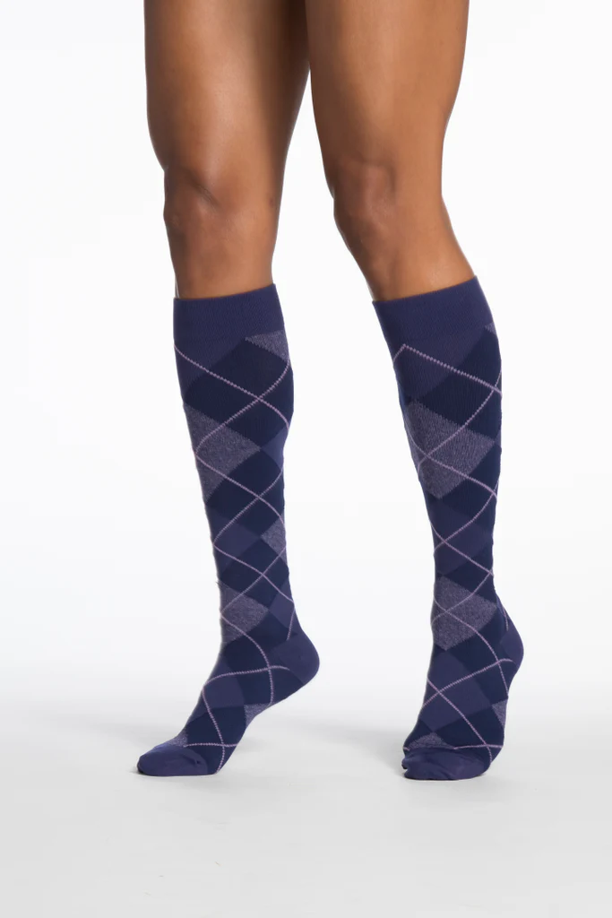 SIGVARIS Microfiber Shades for Women Series 143, Purple Argyle - Image 2