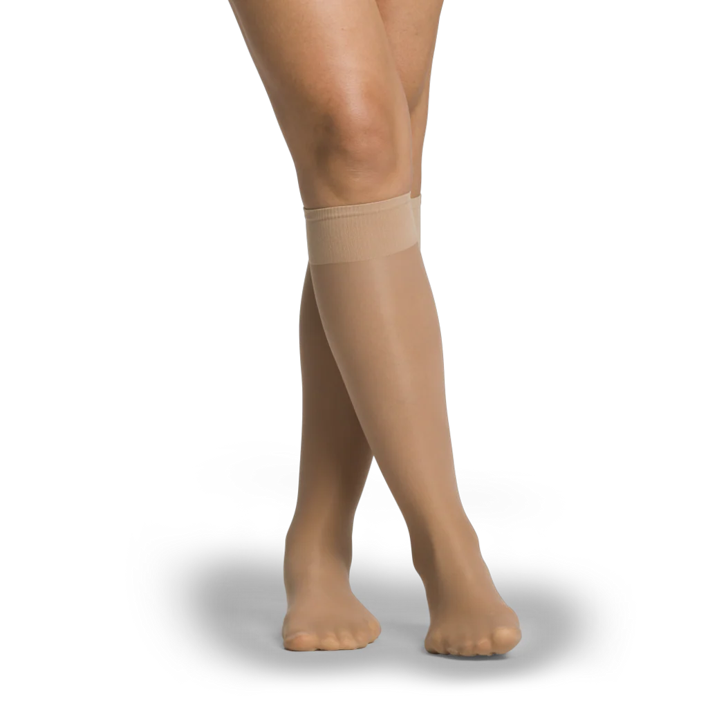 SIGVARIS Sheer Fashion Compression Hosiery for Women Series 120, Knee High/Closed Toe, Suntan - Image 3