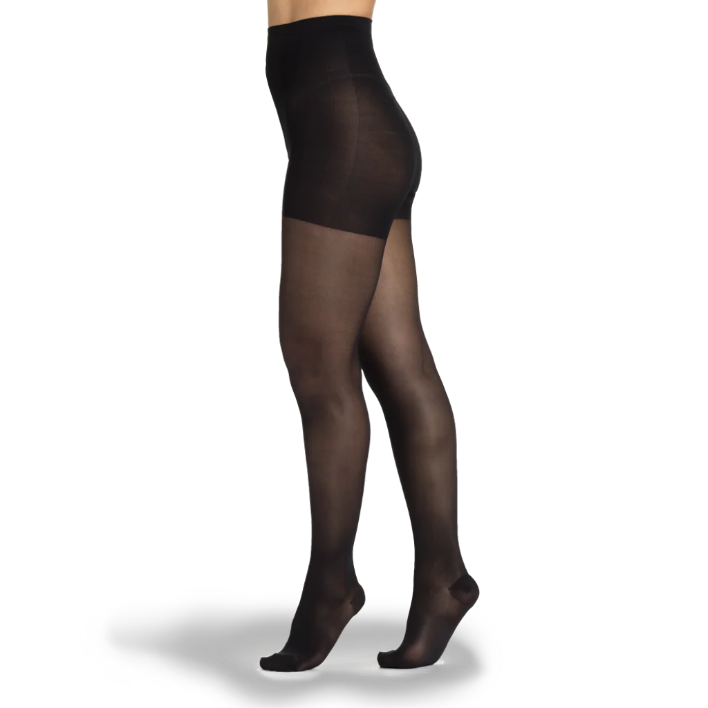 SIGVARIS Sheer Fashion Compression Hosiery for Women Series 120, Panty Hose, Black