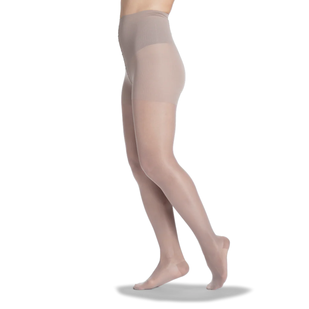 SIGVARIS Sheer Fashion Compression Hosiery for Women Series 120, Panty Hose, Taupe - Image 2