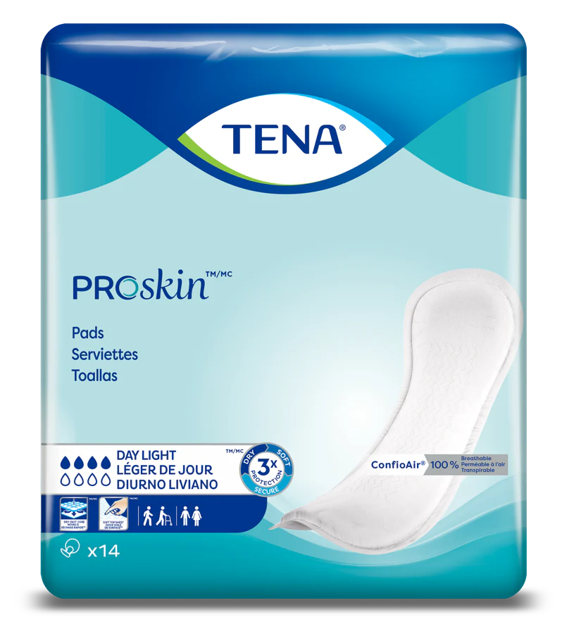 TENA Day Incontinence Pad Insert, Light Absorbency, 14 Count