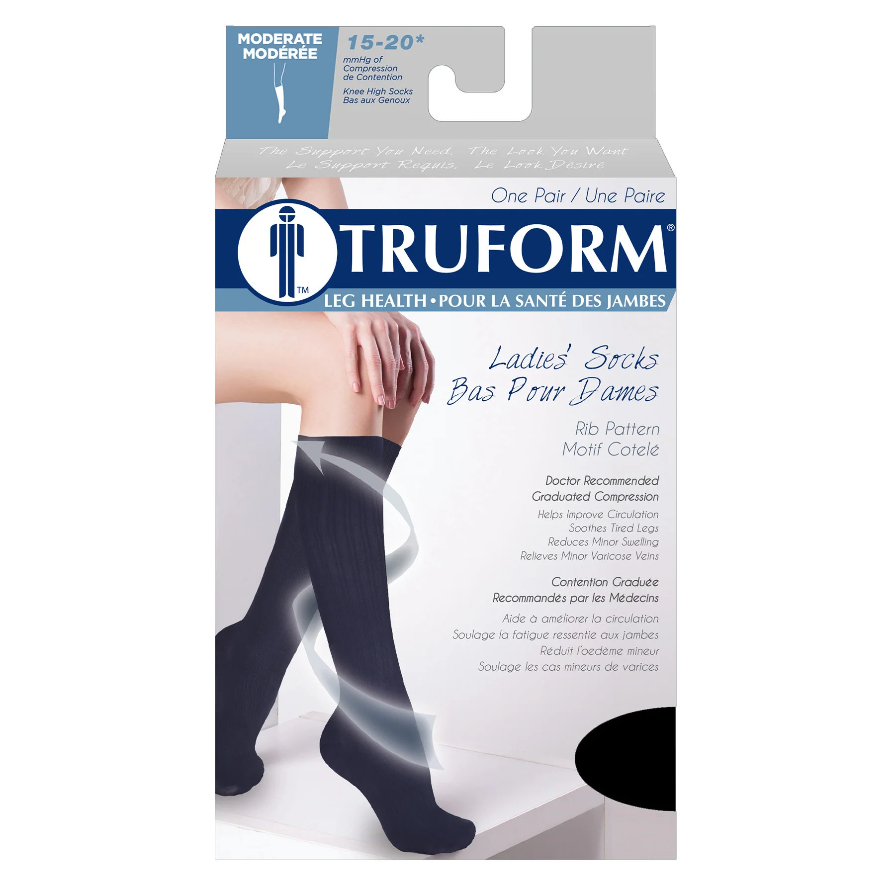 TRUFORM Ladies Knee Socks 15-20 mmHg - Image 5